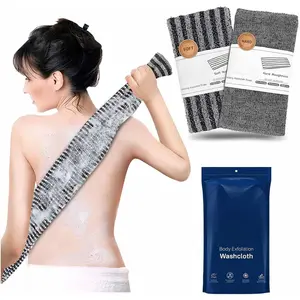 2 Pack Exfoliating Washcloth Towel - Body Scrubber Exfoliator, Loofah Sponge, Korean & Japanse & African Net Sponge Rag - Back Scrubber Washer for Use in Shower Bath
