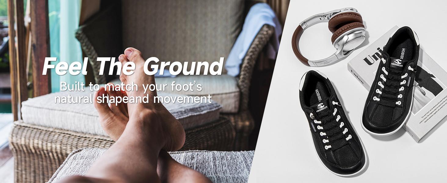 HOBIBEAR Wide-Fit Shoes Spring and Autumn Men's Slip-On Barefoot Shoes Low-Top Casual Shoes Wear-Resistant Non-Slip Wide-Last Walking Shoes Sports Shoes