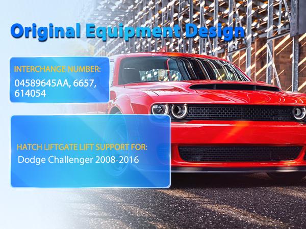 Nilight Rear Hatch Struts 6657 for Dodge Challenger 2008-2016, Tailgate Lift Supports Rear Door Shocks 12 Inch, 2PCS Set Rod