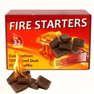 【Natural Fire Starter】Easy-Burning Fire Starter Squares for Wood Stoves, Campfires, Grill Pit and Fireplace, Natural & Waterproof BBQ Fire Starters, 32/64/128 Mini Square home improvement