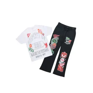 Syrix White/Multi T-Shirt/Relaxed Track Set