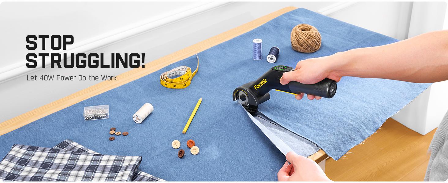 Fanttik R200 Pro BowGuide Electric Cardboard Cutter, Cordless Scissors with LED Display, 2-Speed Adjustable, Rechargeable Powerful Rotary Box Cutter with 2 Blades for Fabric, Carpet, Leather, Cardboard