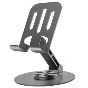 Cell Phone Stand, Multi-Angel Adjustable 360° Rotation Non-Slip Metal Phone Stand Compatible with iPone Android Smartphone and Tablet