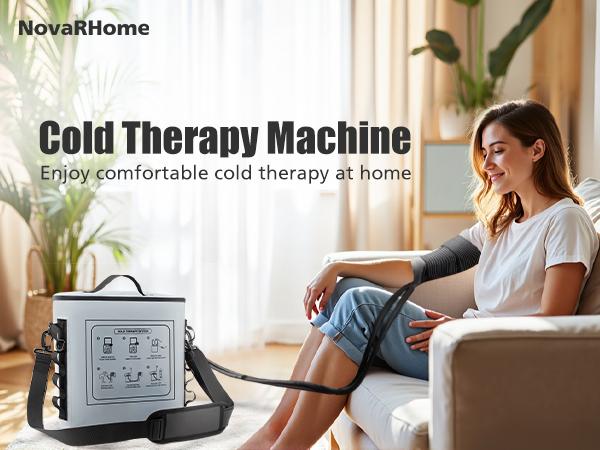FANSEXPERT Cold Therapy Machine with Timer Portable Ice Machine for Knee After Surgery Knee Replacement Recovery System with Compression Pad for Shoulder Hip and Ankle White Adjustable Relaxing