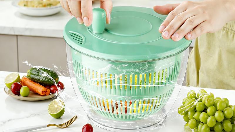 UFORU Salad Spinner Large, 3 IN 1 Vegetable and Fruit Washing Bowl with Strainer, Lettuce Spinner with 5 Blades Slicer, Egg Yolk Strainer, Salad Bowl for Efficient Salad Preparation, 5.3 Qt UFORU Salad Spinner Large, 3 IN 1 Vegetable and Fruit Washing Bowl with Strainer, Lettuce Spinner with 5 Blades Slicer, Egg Yolk Strainer, Salad Bowl for Efficient Salad Preparation, 5.3 Qt