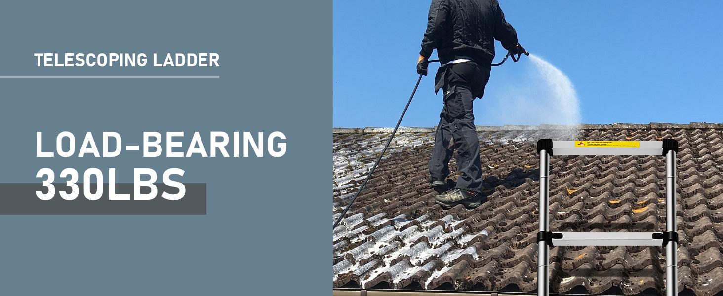 Telescopic extension ladder,aluminium one-touch telescopic folding with non-slip feet,portable multi-purpose indoor outdoor work ladder folding ladder collapsible extension,fathersdaygifts