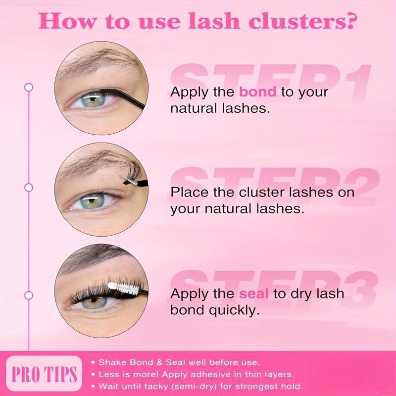 DIY Volume Lash Extension Kit Clusters 40D+50D D Curvature Individual Lashes 280 pcs Thick & Thin Band Cluster Lashes with Bond Seal Tweezers for Adults DIY Volume Lash Extension Kit Clusters 40D+50D D Curvature Individual Lashes 280 pcs Thick & Thin Band Cluster Lashes with Bond Seal Tweezers for Adults