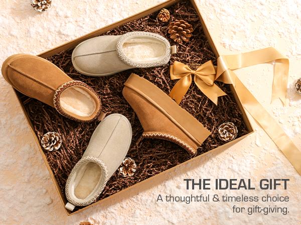 Dream Pairs FuzzyEasy Platform Slip-On Slippers – Genuine Suede, Fluffy Faux-Fur, Indoor/Outdoor Cushion