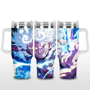 Monkey D Lufy 40oz Tumbler, Gear 5 Lufy Water Bottles, Anime Tumbler With Handle, Anime Fan Gift, Anime Stainless Steel Tumbler, Otaku Gift