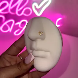 Titanium Hollow Heart Nose Ring/ Labret