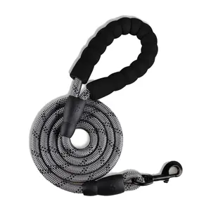 Reflective Dog Leash with Comfortable Padded Handle - Double Heavy Duty Traction Rope for Strong Dogs - Enhance Safety and Contr
