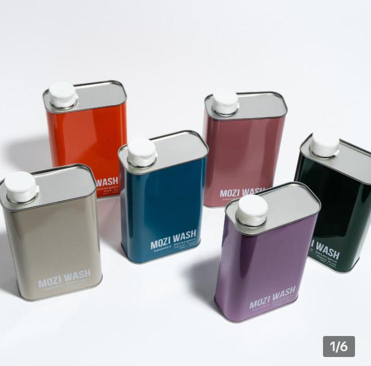 Mozi Wash Laundry Detergent 1 Pack  - World's Best Smelling - Plant Based Household Scented Cleaning Display Worthy Eco Friendly Tins Non Toxic Formula Cozy Cashmere Sugar Dew Desert Poppy Alpine Woods Central Coast  Vanilla Moon Infinitely Recyclable