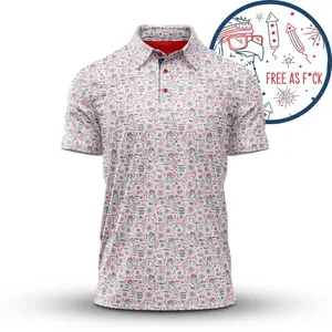 4th of July Memorial Day USA Eagle Freedom Men's Bogey Bros Polo Golf Polo Shirt Luxurious Pattern Print Masters Golf Polo Tops Masters Tournament Shirt 2026 Championship Performance Outdoors Sport Shirt, Father's Day Gift, Gift for Him Husband Dad