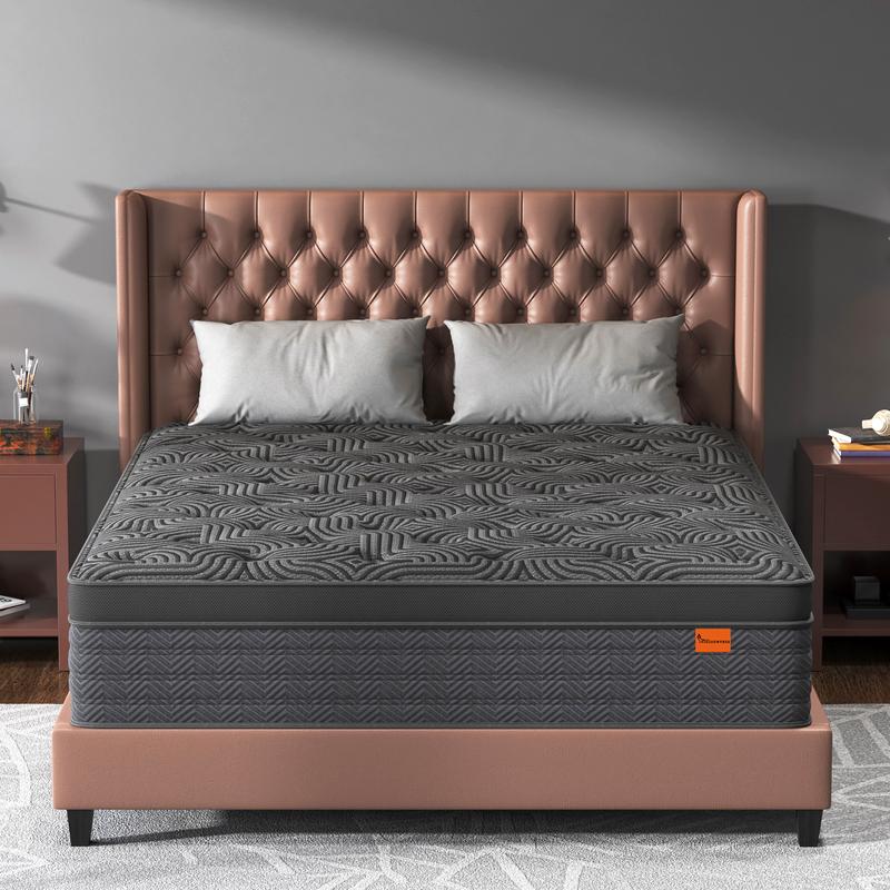 9"12"14" Twin Full Queen King Size Mattress in a Box Hybrid Spring Memory Foam, Medium Firm Ergonomic Mattress Back & Lumbar Support