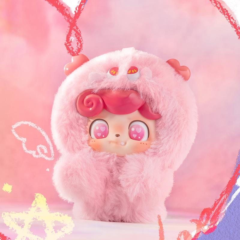 MINISO Qbao Mood Monsters Blind Box with LARGE Hidden Model! 6+1 surprise figures. Collect all the cute expressions like the star-eyed rabbit ear doll. Official collectible toy.