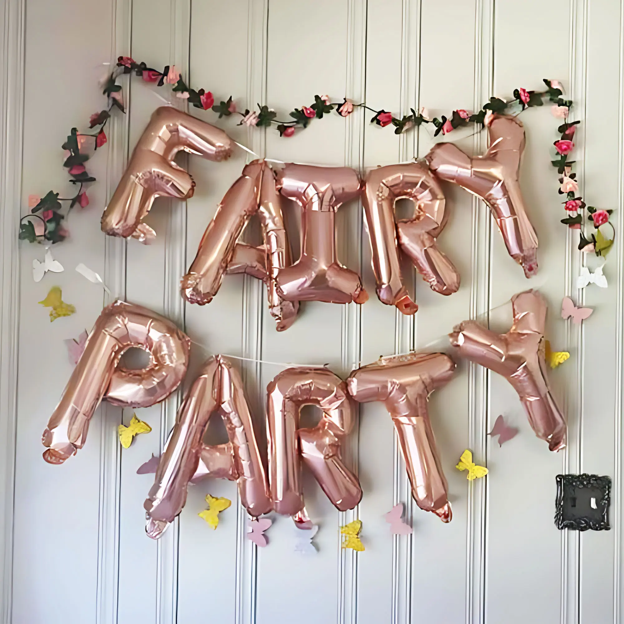 3 PCS Fairy Party Balloons & Favors - Fairy Theme Birthday & Wedding Decoration Backdrop Butterfly
