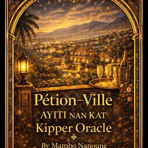 Pétion-Ville Ayiti Nan Kat Kipper Oracle Deck  46 -Card Haitian Ancestral Social Oracle with Reference Guide Cards