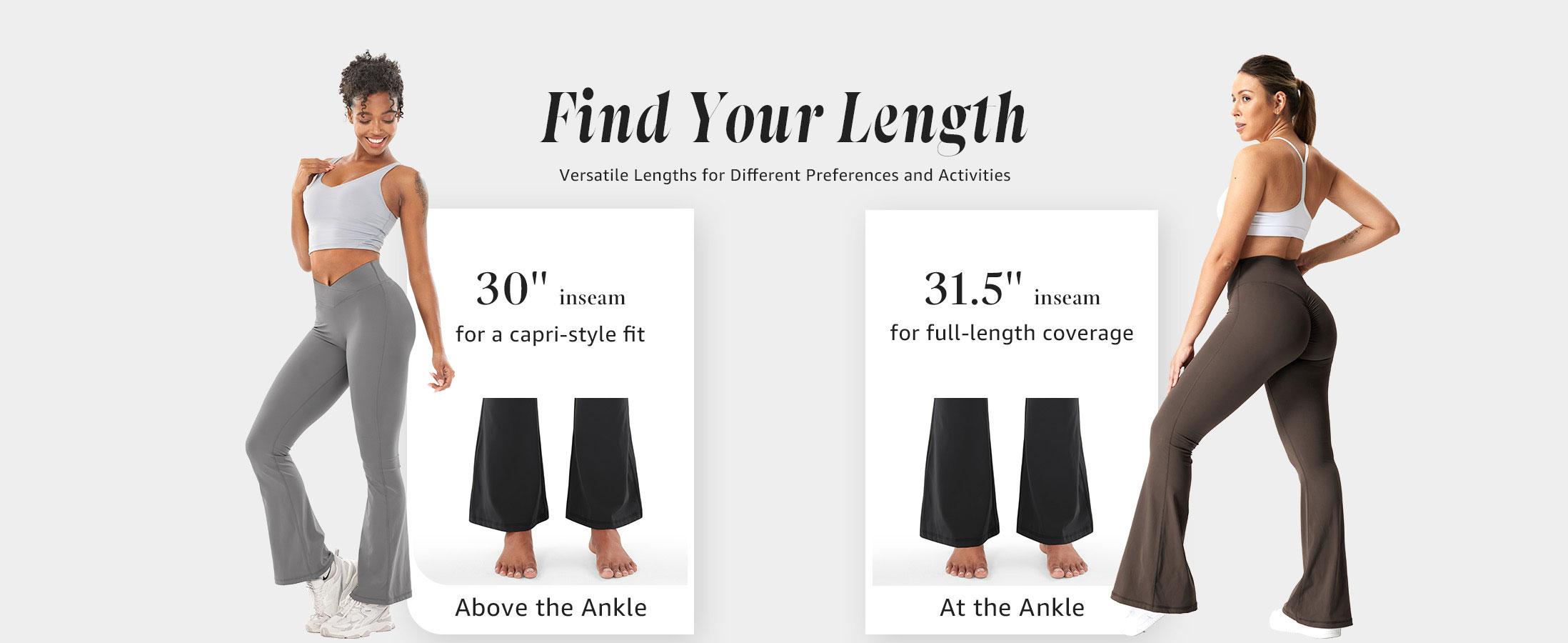 YEOREO Flare Scrunch Leggings for Women V Cross Waist Bootcut Yoga Pants Snatched Waist Booty Lifting Fitness Leggings