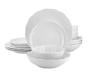 Elama Millie 16 Piece Double Bowl Porcelain Dinnerware Set