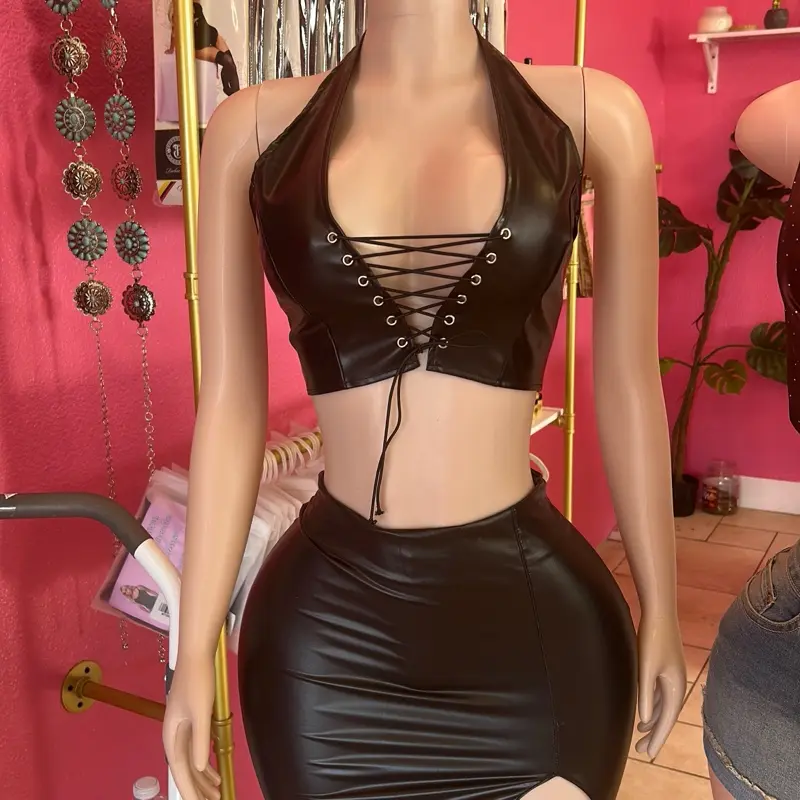 Black leather top
