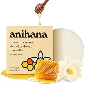 ANIHANA Manuka Honey Conditioner Bar – Solid Hair Conditioner with Vanilla, Paraben-Free, Travel Friendly, Natural Healthy Look and Shine, 2.1 oz