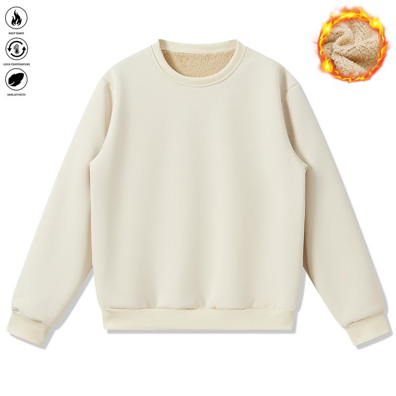 3-Pack,Men's Fleece-Lined Warm Pullover Sweatshirt , LongSleeve, Round Neck for Fall/Winter Comfort, FleeceSweatshirt