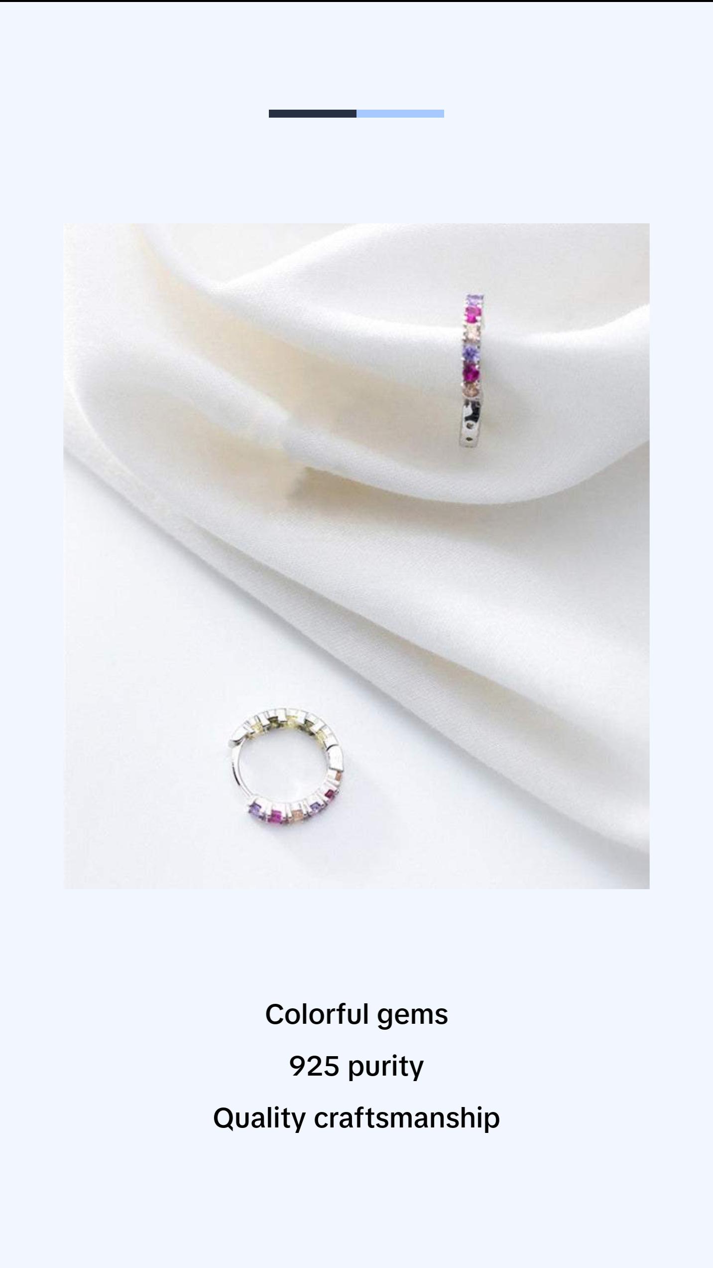 Women's Sterling Silver Colorful Gem Earrings