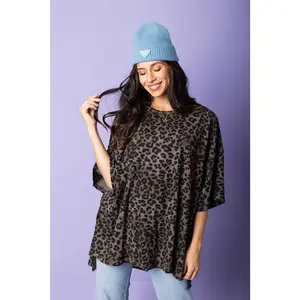 Day Dreamer Grey Leopard Top Day Dreamer Grey Leopard Top