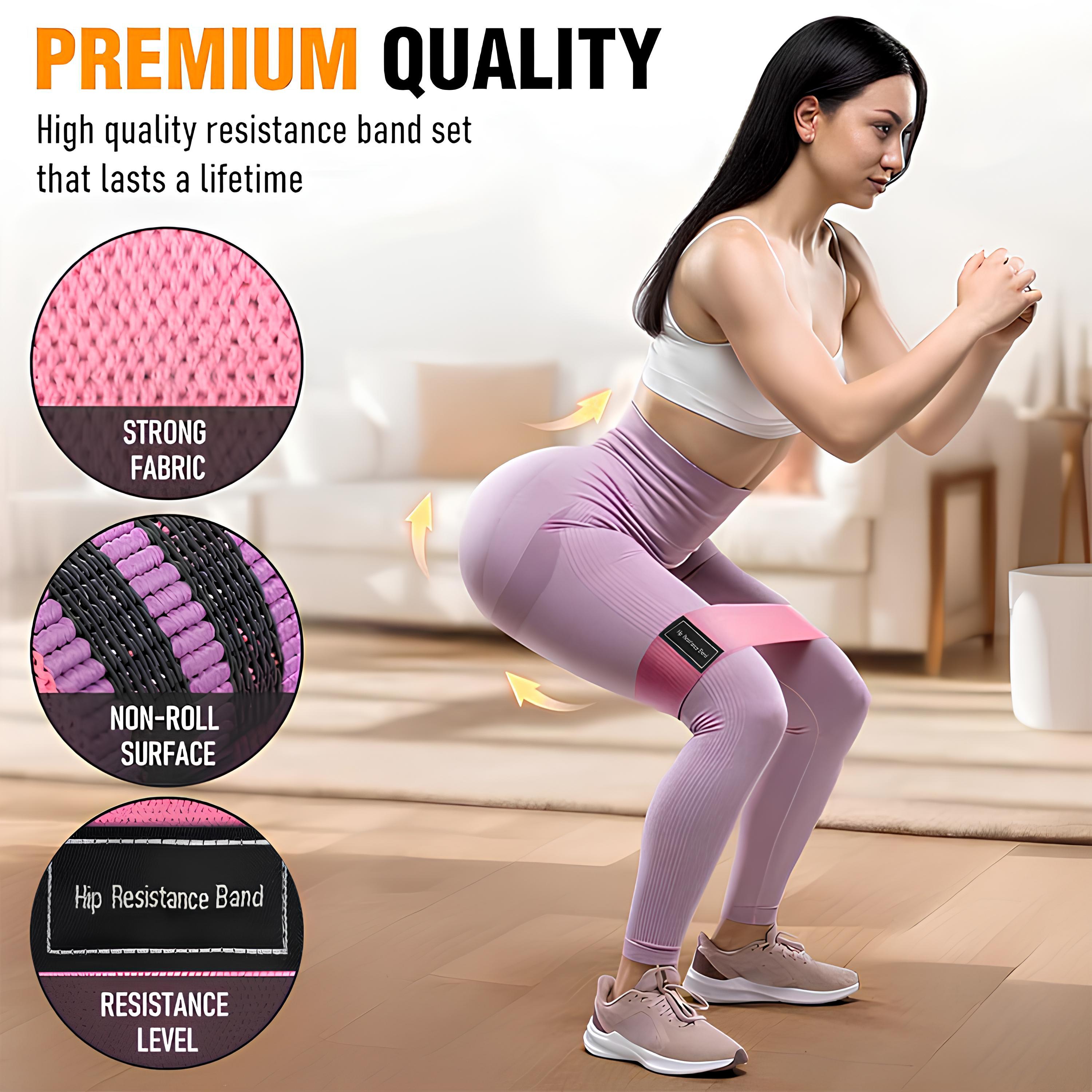 PUKEGM  Renoj Resistance Bands for Working Out,3Set Professional Exercise Bands for Pilates,Yoga,Home Gym,Booty,Leg Training | Heavy/Medium/Light Fabric Loops for Women Men