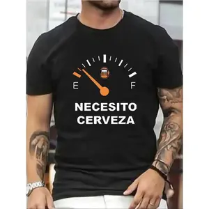Letter Graphic Casual T-Shirt, Cotton Short Sleeve Crew Neck Regular Fit Shirt, Comfort Fit Lightweight Breathable Summer Tee for Men Women, Everyday Streetwear Menswear Top, Soft Daily Casual Wear, Classic Typ