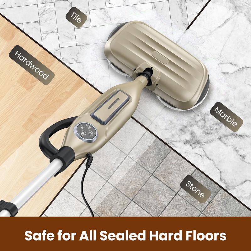 [FebFaves]DEVOAC VM6 Rotating Steam Mop, Electric Cleaner for Sticky Grime & Grease. 10-in-1 with 3 Steam Settings for Floors, Walls, Tiles, Cabinets. Fast Heat-Up.