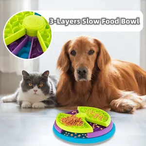 Slow Food Bowl Anti Choking Cat Bowl Dog Basin Puzzle Feeder Healthy