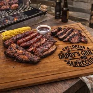 Personalized BBQ Cutting Board for Dad | Custom Engraved Grill Board | Father’s Day Gift for Dad, Husband, Grandpa
