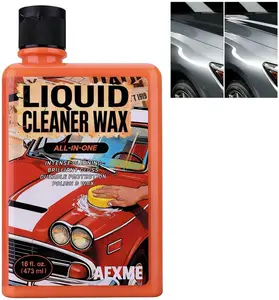 AEXME Carnauba-Infused Liquid Wax: All-in-One Formula for Deep Gloss, UV Protection, Hydrophobic Shine, Car Paint Surface Cleaning. 16 fl oz, Easy-to-Use for Paint, Chrome, and Glass.