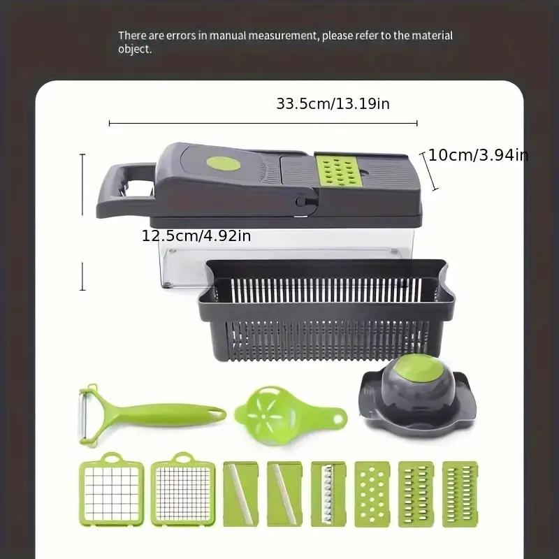 14 in 1 Multifunctional Vegetable Chopper, Durable Vegetable Slicer, Garlic Chopper, Onion Potato Grater, Vegetable Cutting Machine, Kitchen Accessories, Kitchen Gadget