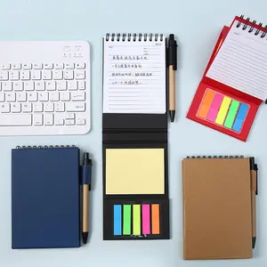 Vertical Memo Pad Set with Coil Binding Includes Notebooks Highlighters and Pens for Organized Notes