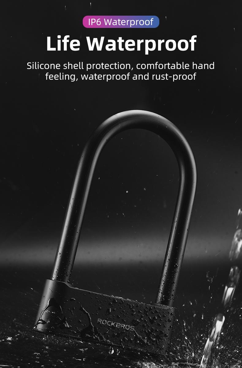 ROCKBROS Smart Bike U Lock with Fingerprint and App Control Waterproof ROCKBROS Smart Bike U Lock with Fingerprint and App Control Waterproof