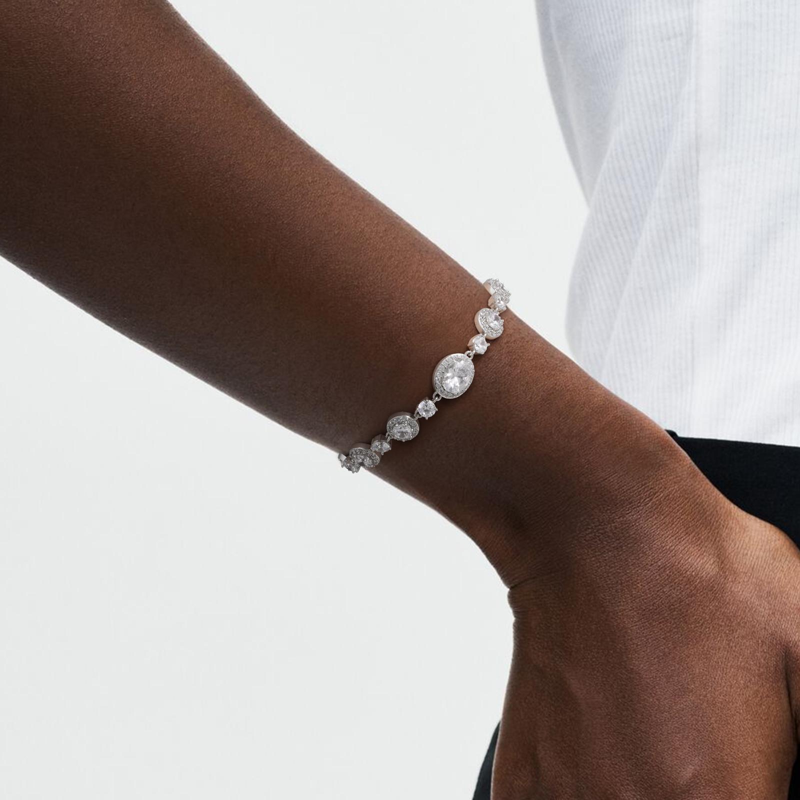 Turandoss Gold Tennis Bracelet – Adjustable CZ & Emerald-Baguette Bracelet, Holiday Gift Jewelry for Women