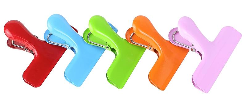 Chip Clips 10 Pack 3 Inches Wide Metal Bag Clips for Bread & Food Packages Heavy Duty Air Tight Seal Kitchen Clamps and Paper Clamps