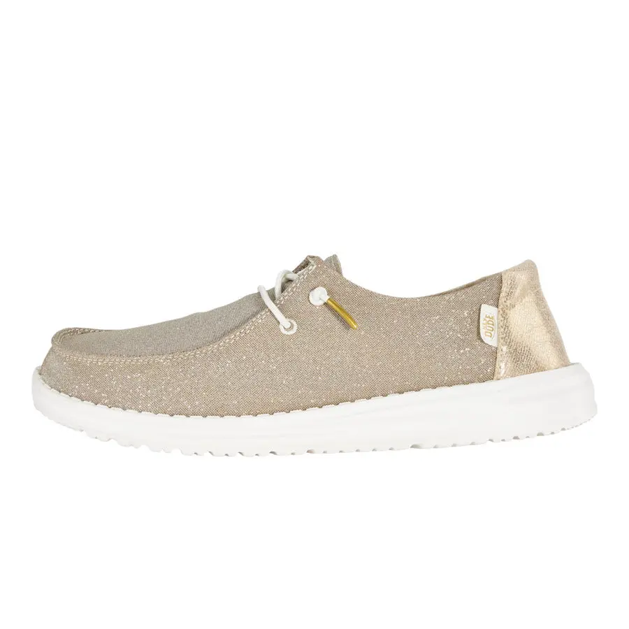 HEYDUDE Wendy Metallic Sparkle - Womens Comfortable Slip on Shoes