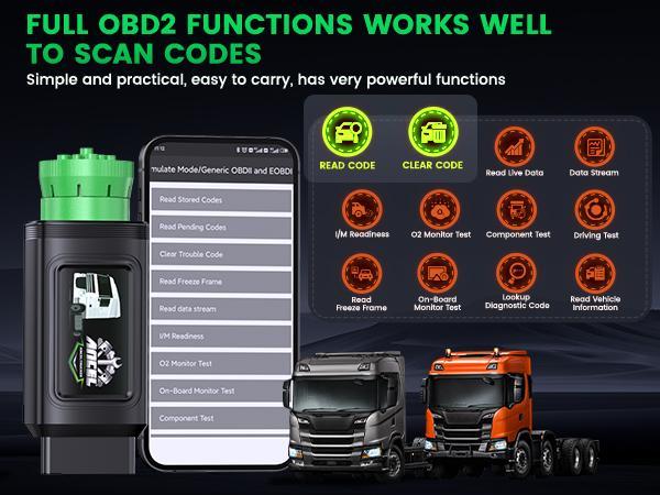 ANCEL HD200/HD210 Bluetooth Heavy Duty Truck Scanner Diesel Diagnostic Tool All System HDOBD & OBD2 Code Reader with Speed Limit Reset for(Cummins &Caterpillar HD200)( Volvo & International HD210),Lifetime Free Updates ANCEL HD200/HD210 Bluetooth Heavy Duty Truck Scanner Diesel Diagnostic Tool All System HDOBD & OBD2 Code Reader with Speed Limit Reset for(Cummins &Caterpillar HD200)( Volvo & International HD210),Lifetime Free Updates