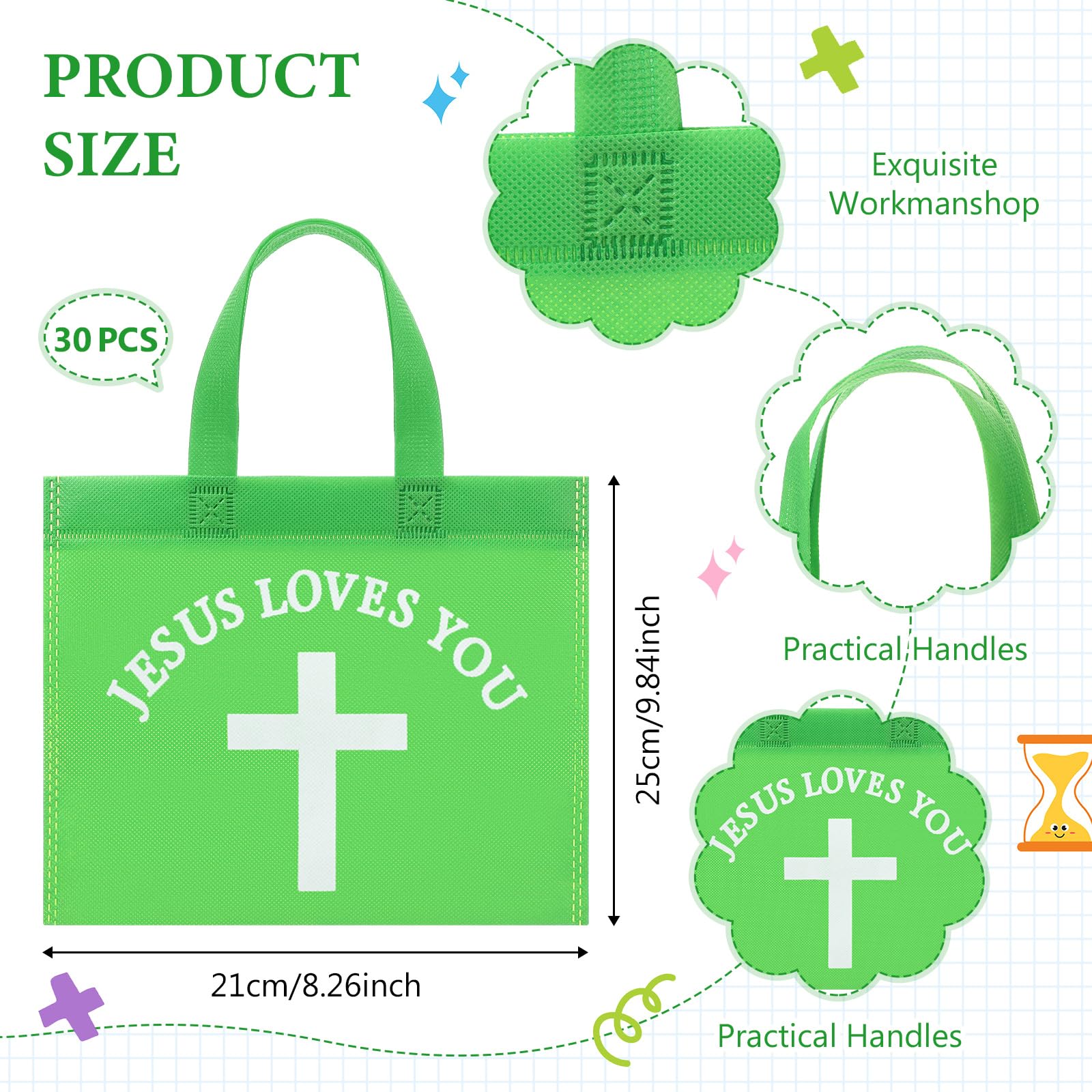 Graduation Goodie Bags Pencil Gift Bags Non Woven Crayon Handbags Crayon Bags Party Favors Bag for Student Teacher Christian,Birthday Thanksgiving Back to School Welcome First Day of School Graduation Gift,Classroom Gift Exchange