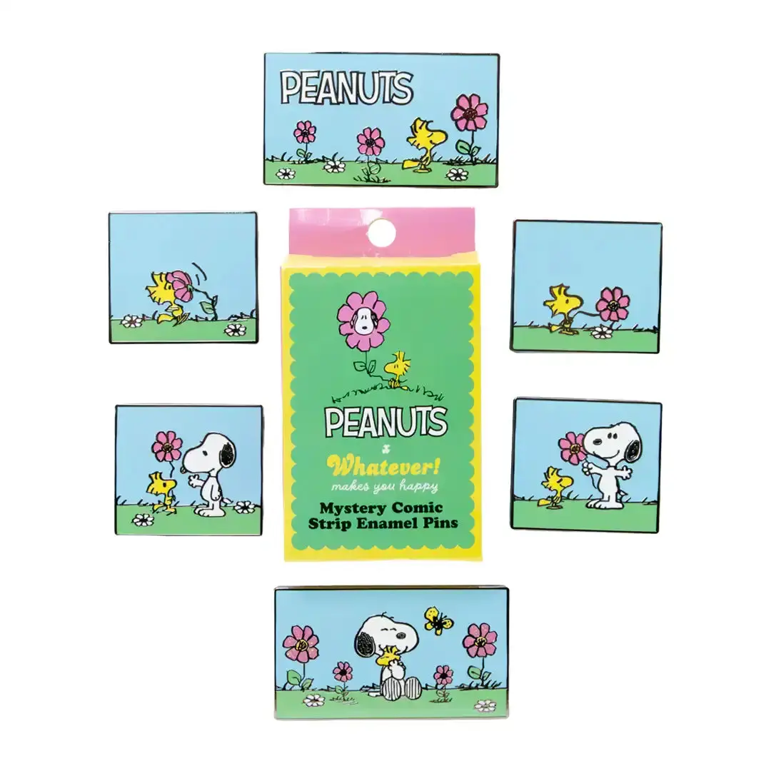 Sherbet Spring Collectible Metal Enamel Pins - Connectible Puzzle Pieces Forming a Comic Scene, Random Assortment Mystery Box for Collectors with Collecting Fun