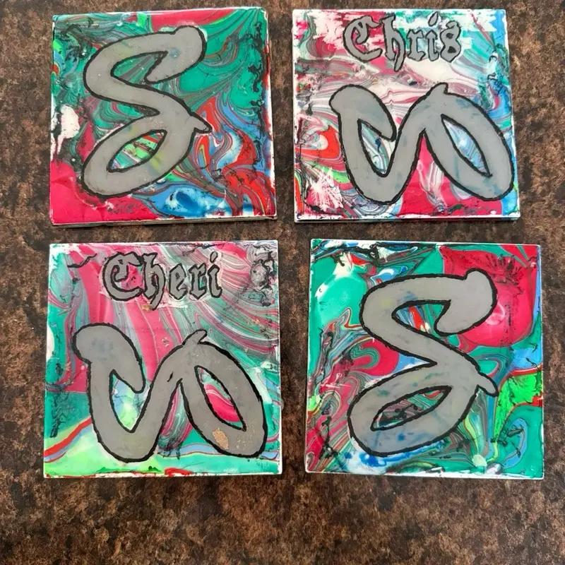 Handmade ceramic coasters