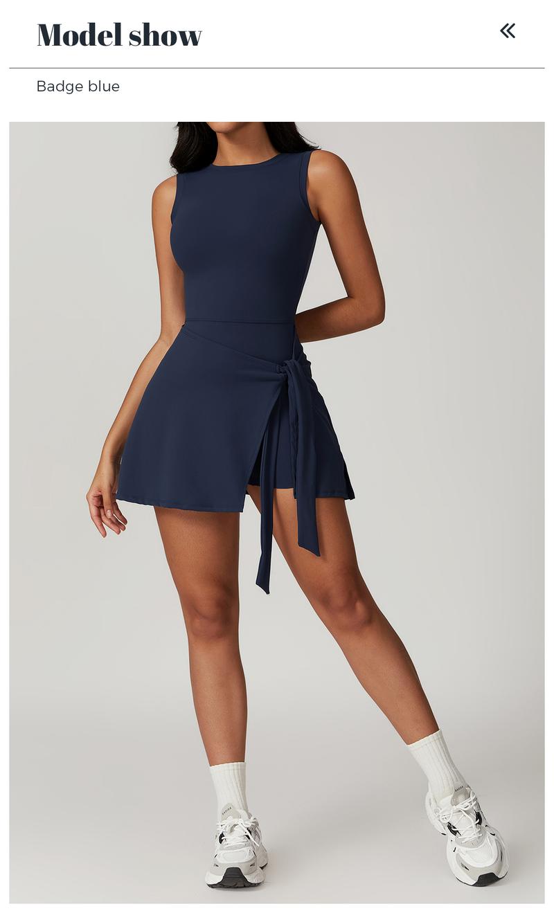 YEOREO Women's Tennis Skirt Sleeveless Yoga Golf Sports Skirt with Ruffle Side Slits Gym Skirt Built-in Shorts YEOREO Women's Tennis Skirt Sleeveless Yoga Golf Sports Skirt with Ruffle Side Slits Gym Skirt Built-in Shorts