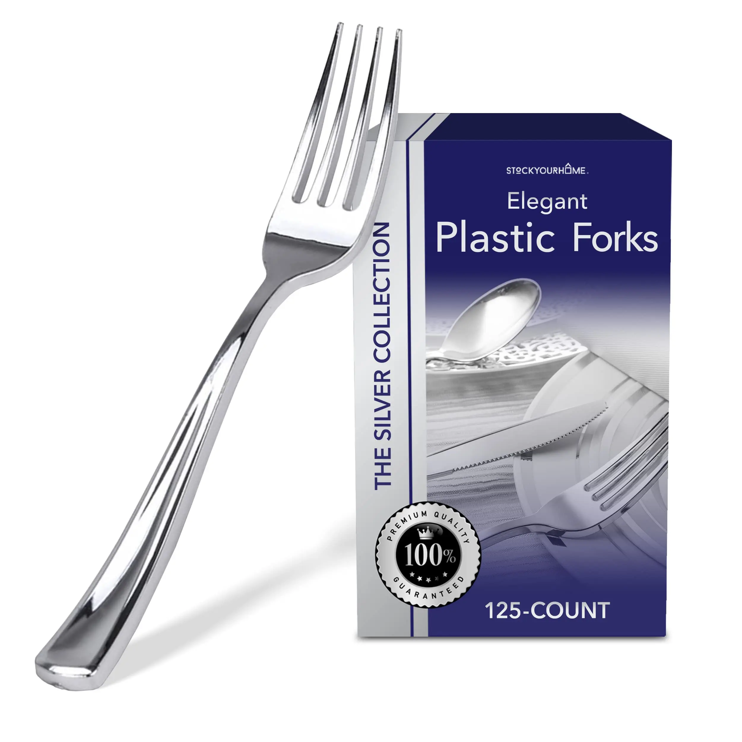 Stock Your Home 125 Disposable Silver Plastic Forks Stock Your Home 125 Disposable Silver Plastic Forks