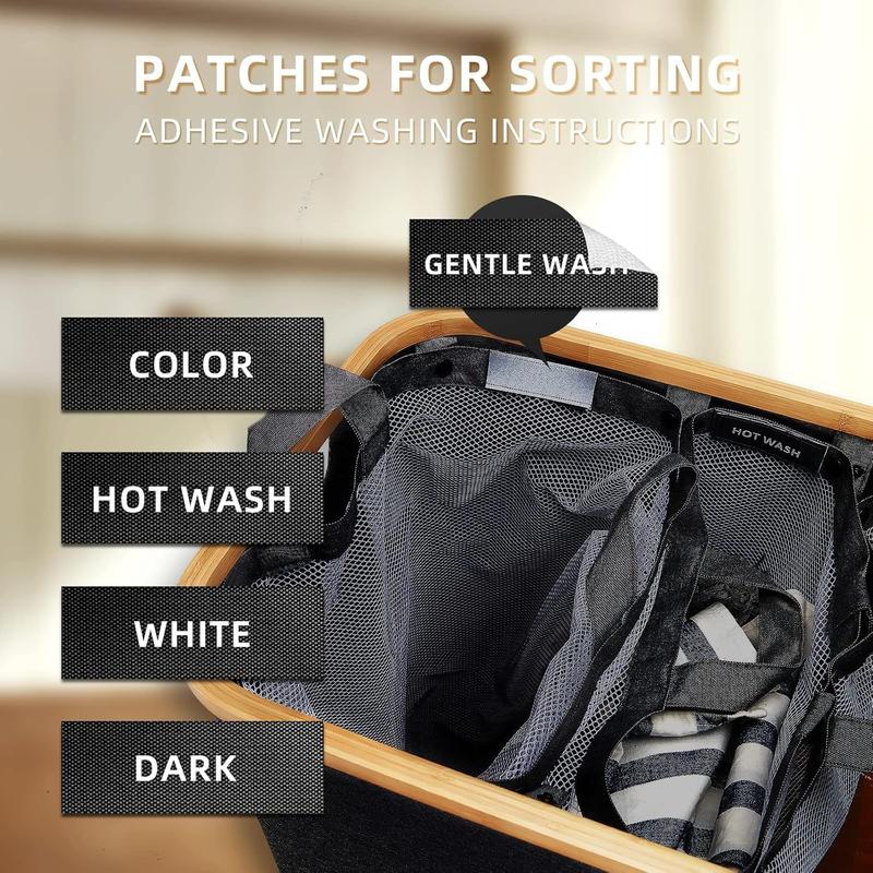 3-Section 160L Laundry Hamper with Lid & Sturdy Handle - Easy Carry Organizer for Bedroom Laundry Room