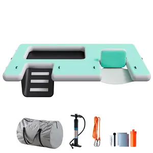 [MothersDayGift] #Summervibes AMERLIFE Inflatable Floating Dock, Non-Slip 6/7/8/10/12 FT Air Dock Platform loating Island Raft with Rope Ladder for Pool Lake Beach Ocean