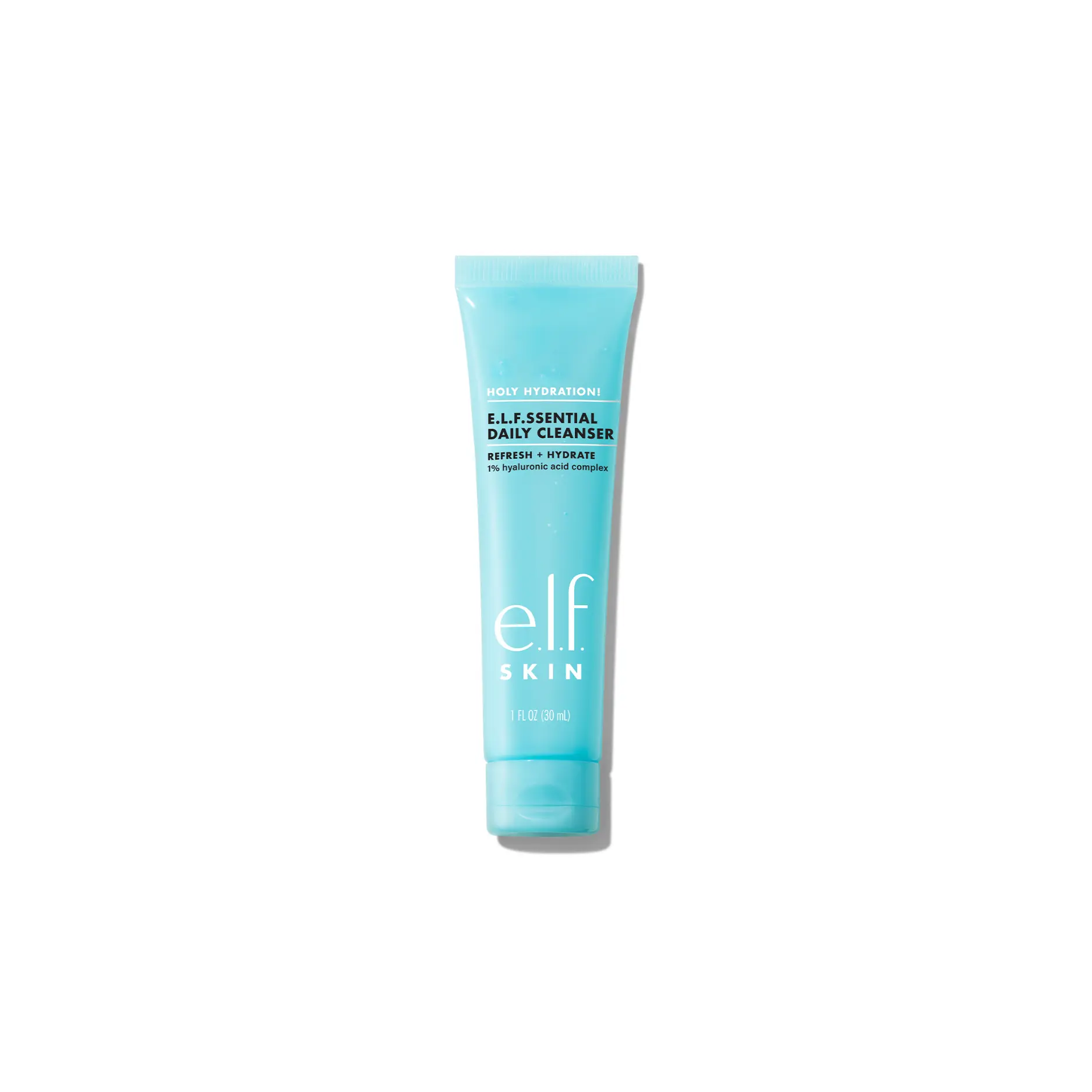 e.l.f. Holy Hydration! e.l.f.ssential Daily Cleanser. Travel Size - Hydrating Gel Face Wash with 1% Hyaluronic Acid, Removes Makeup Oil & SPF, All Skin Types, Vegan, 5.5 FL oz (162 mL)