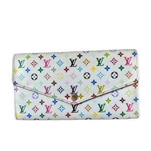 Pre-owned Louis Vuitton Coated Canvas Small Leather Good Sarah White Monogram Multicolor Murakami Long Wallet 33255909